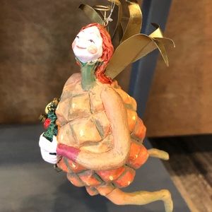 Vintage Department 56 Pineapple Fairy Christmas Ornament